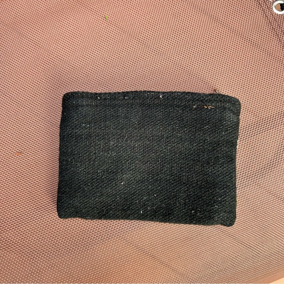 Jenny Krauss Fair Trade Embroidered Zipper Pouch Bird and Flower on Black - Picture 3 of 5